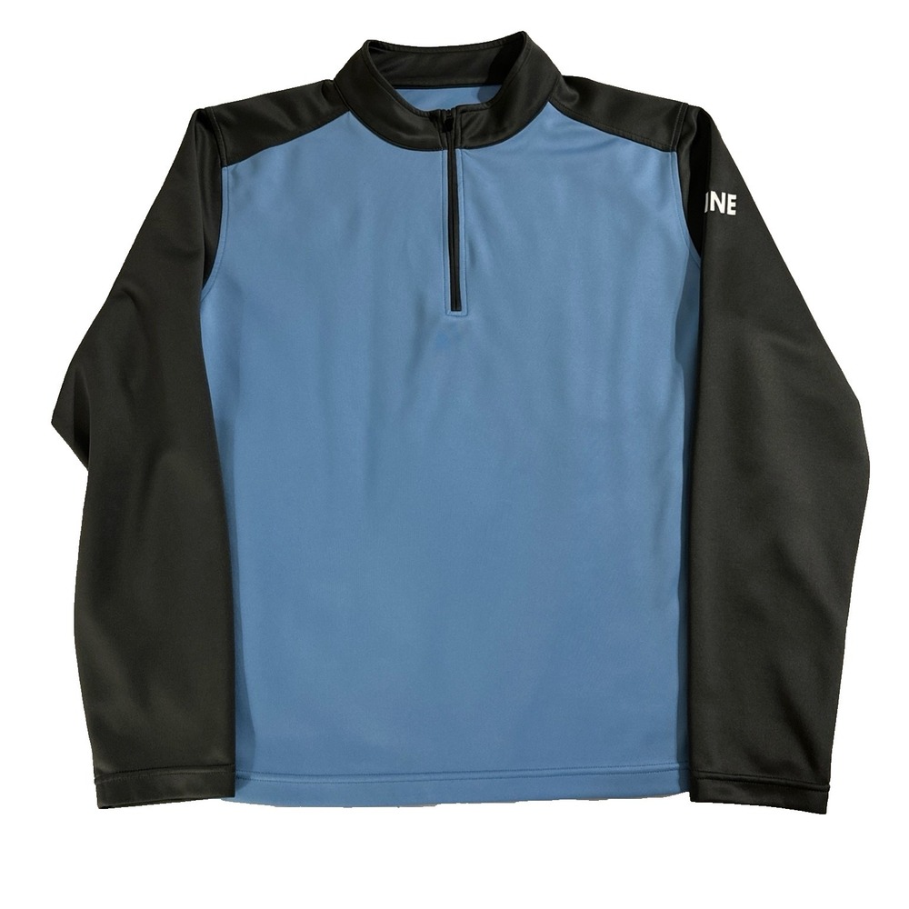 ZLINE Men's Large Quarter Zip Pullover Blue Black Long Sleeve Stretch Athletic